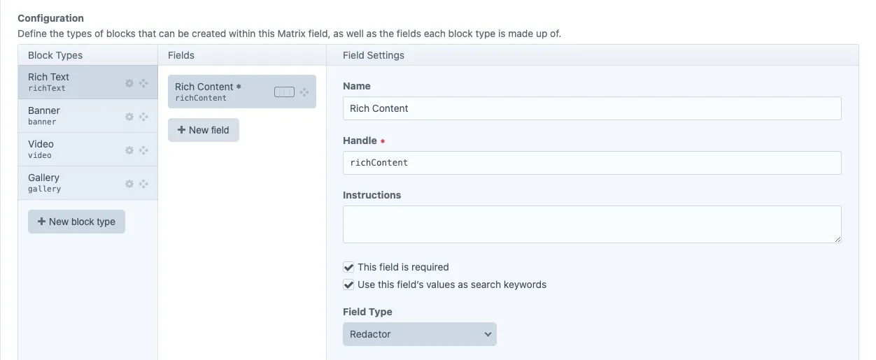 Rich Text Block Configuration