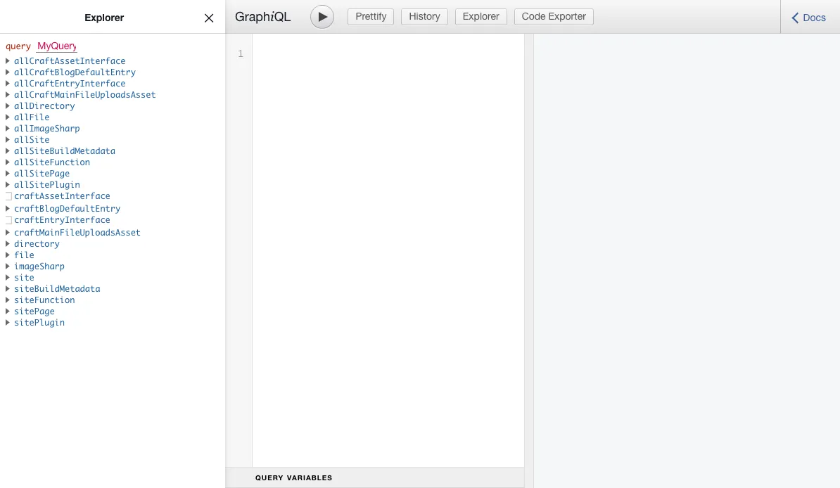GraphiQL Screen