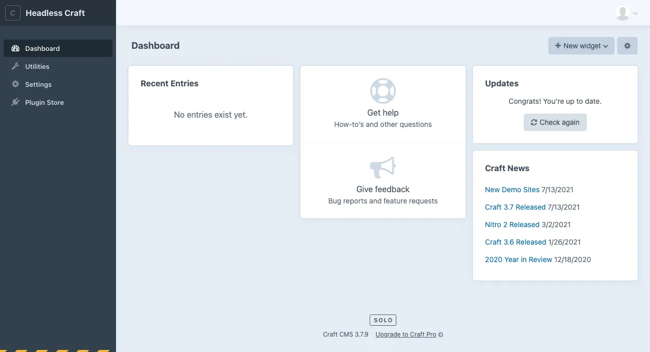 Craft Dashboard
