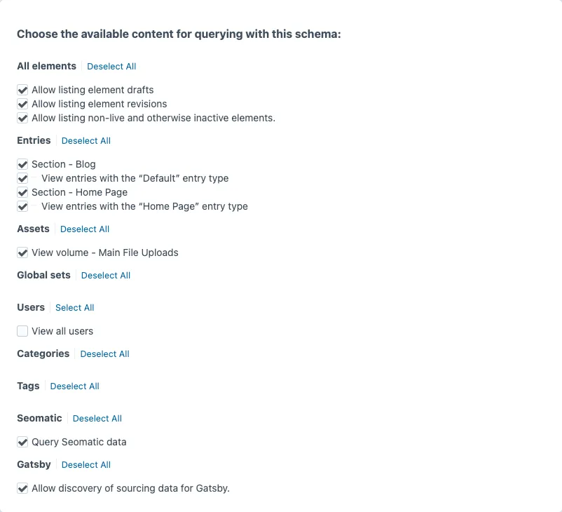 Public Schema GraphQL Configuration